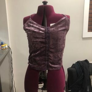 Velvet corset crop top